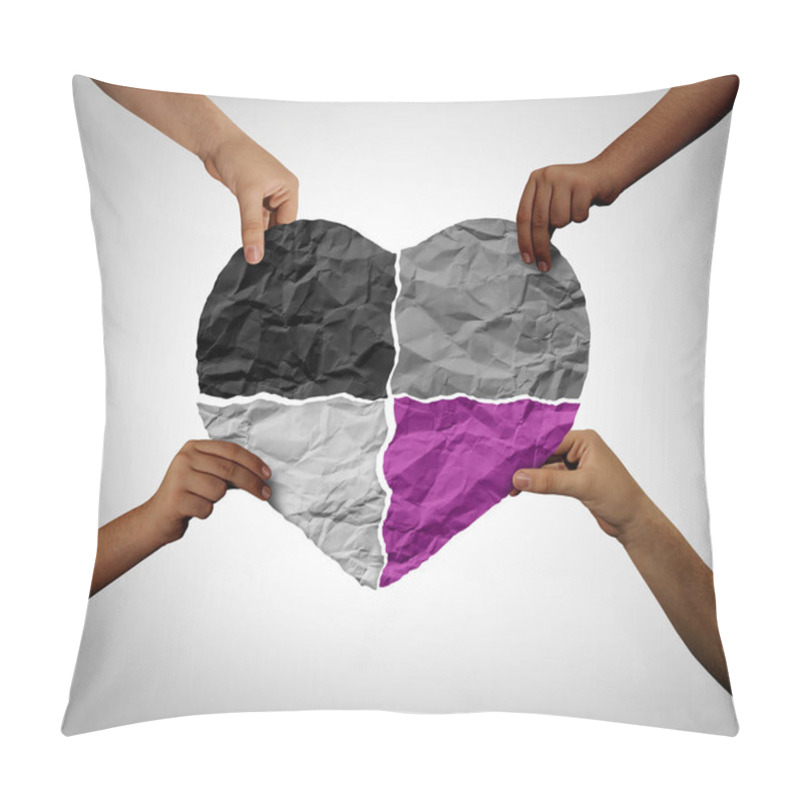 Personality  Asexual And Asexuality Or Nonsexual Relationship As A Romance With No Interest In Sex Or Sexual And Biromantic Concept. Pillow Covers