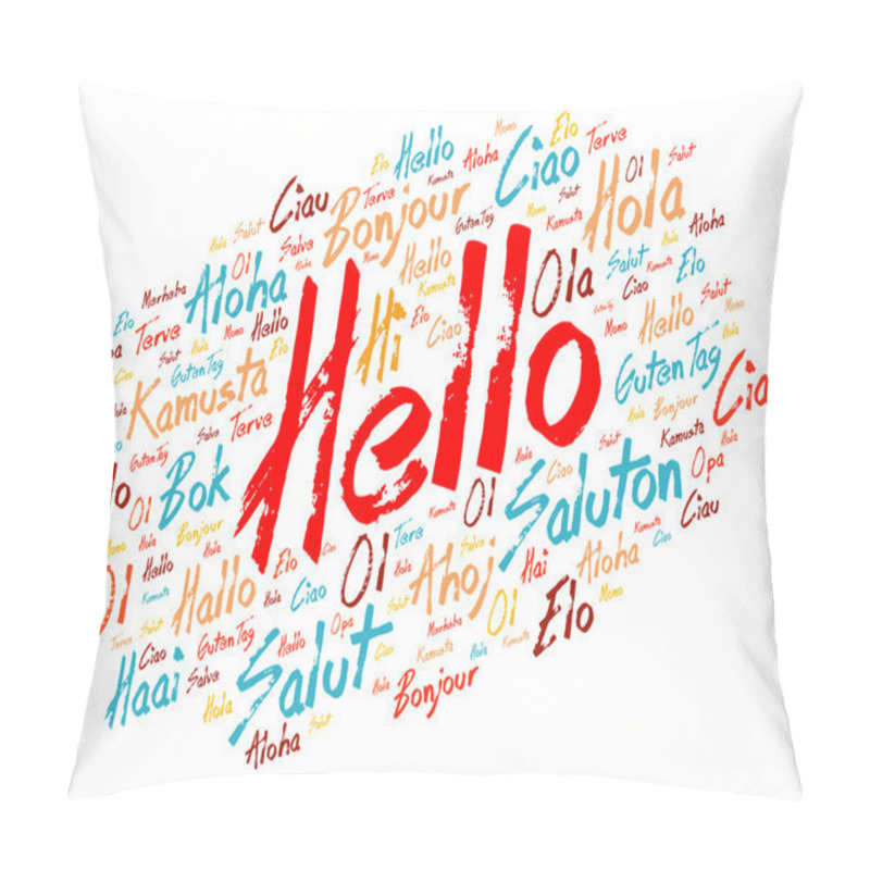 Personality  Hello Word Cloud In Different Languages Pillow Covers