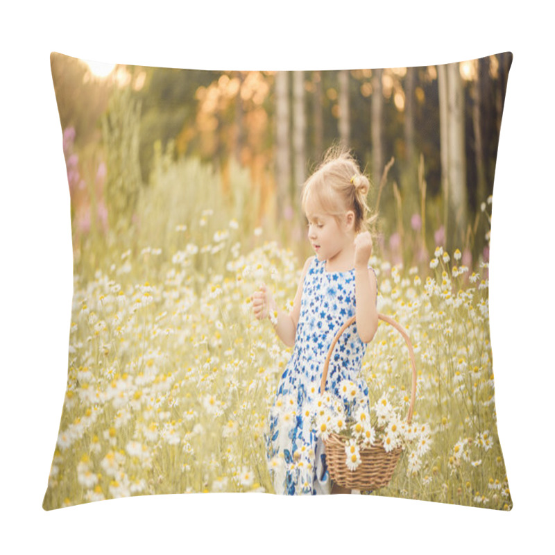 Personality  Happy Child Outdoors In Summer  Fiel Pillow Covers