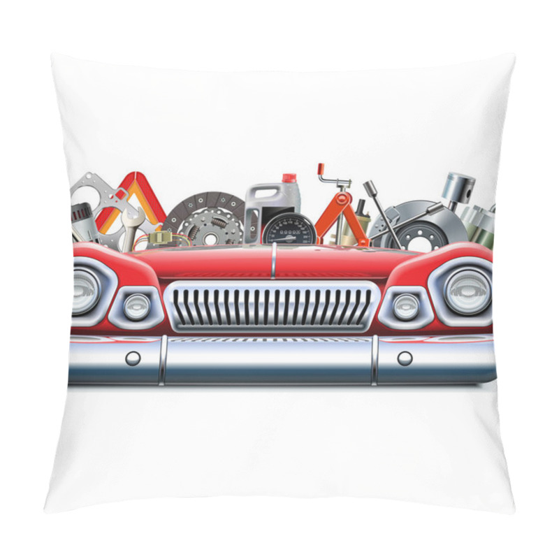 Personality  Vector Car Parts With Automotive Front End Pillow Covers