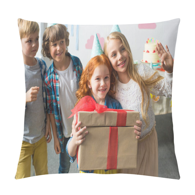 Personality  Children With Gifts At Birthday Party Pillow Covers