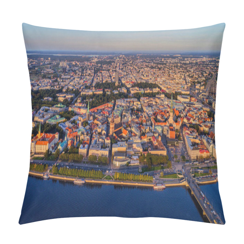 Personality  Beautiful Aerial Panorama View Of Riga City Skyline, Latvia Pillow Covers