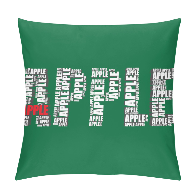 Personality  Apple Typography 3d Text Word Apple Art Pillow Covers