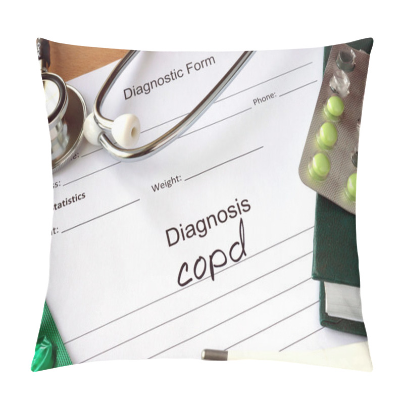 Personality  Diagnostic Form With Diagnosis Chronic Obstructive Pulmonary Disease (COPD). Pillow Covers