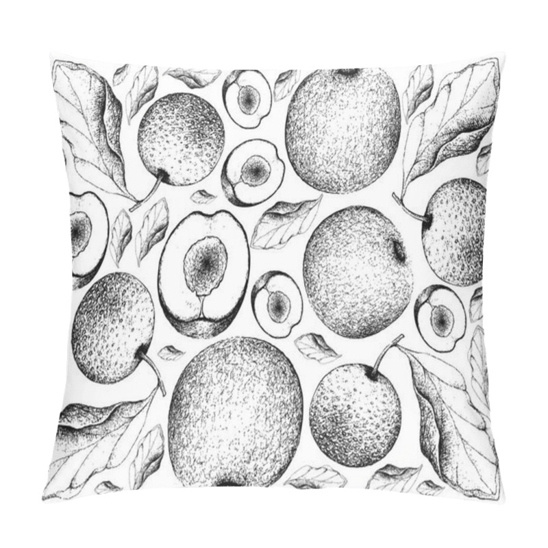 Personality  Hand Drawn Background Of Davidson Plums And Chinese PearsHand Drawn Background Of Davidson Plums And Chinese Pears Pillow Covers