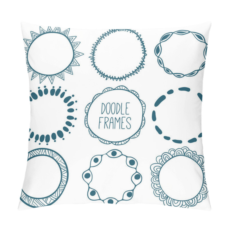 Personality  Set Of Hand Drawn White Doodle Frame Pillow Covers