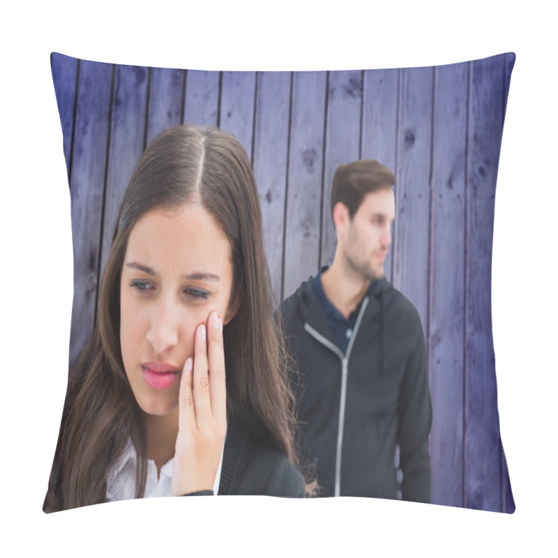 Personality  Unhappy Couple Not Speaking To Each Other Pillow Covers