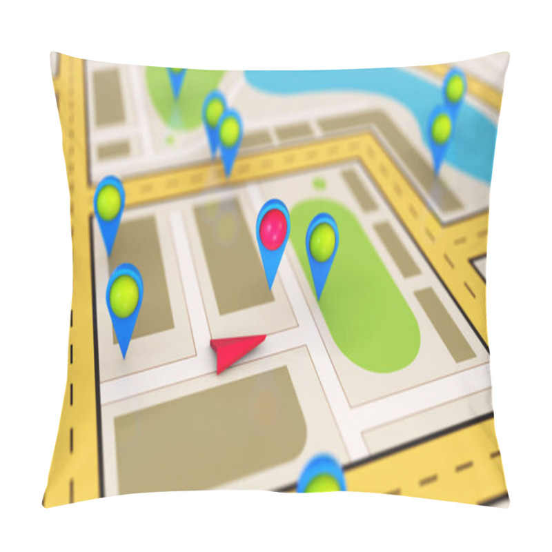 Personality  GPS Travel And Navigation Map Of City Pillow Covers