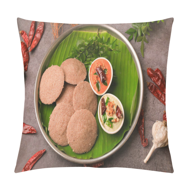 Personality  South Indian Breakfast Idly Served With Two Chutne Pillow Covers