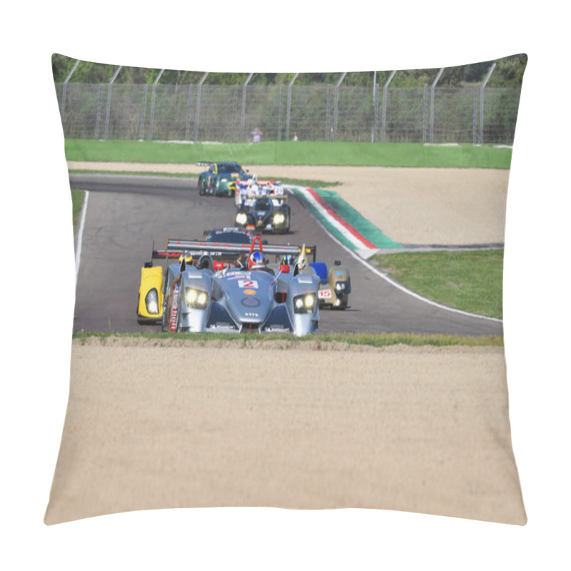 Personality  21 April 2018: Unknown Driver On Audi R8 LMP Winner Of 24 Hours Le Mans During Imola Motor Legend Festival 2018 On Imola Circuit In Italy. Pillow Covers