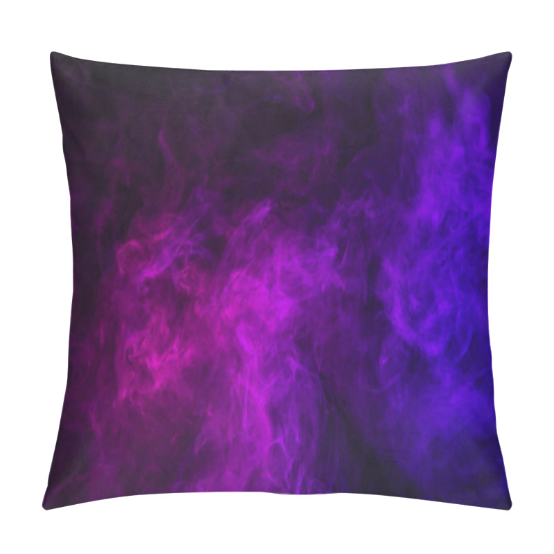 Personality  Violet Smoke On Black Background With Copy Space Pillow Covers