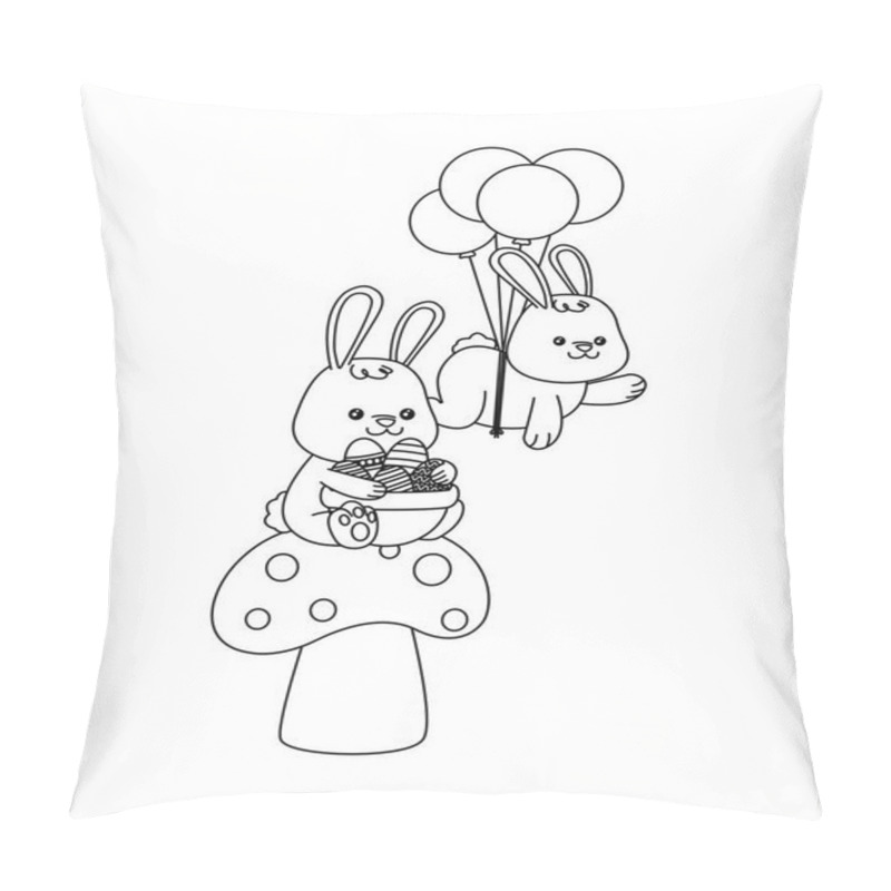 Personality  Cute Little Rabbits Easter Characters Pillow Covers