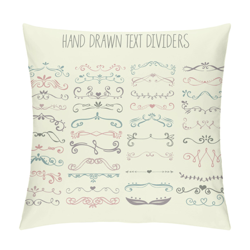 Personality  Set Of Hand Drawn Text Dividers. Pillow Covers