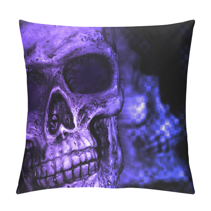 Personality  Violet Skull Scary Background Pillow Covers