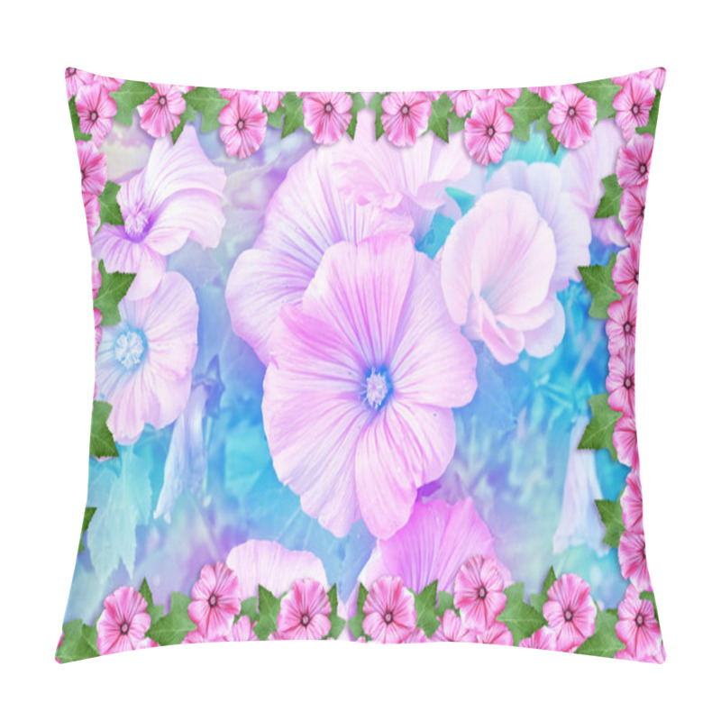 Personality  Beautiful Beautiful Delicate Flowers Of Petunias. Summer Landsca Pillow Covers