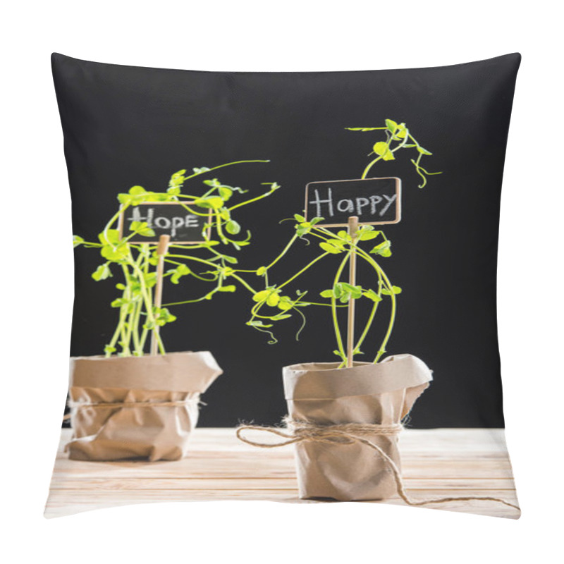 Personality  Fresh Green Plants And Cards  Pillow Covers