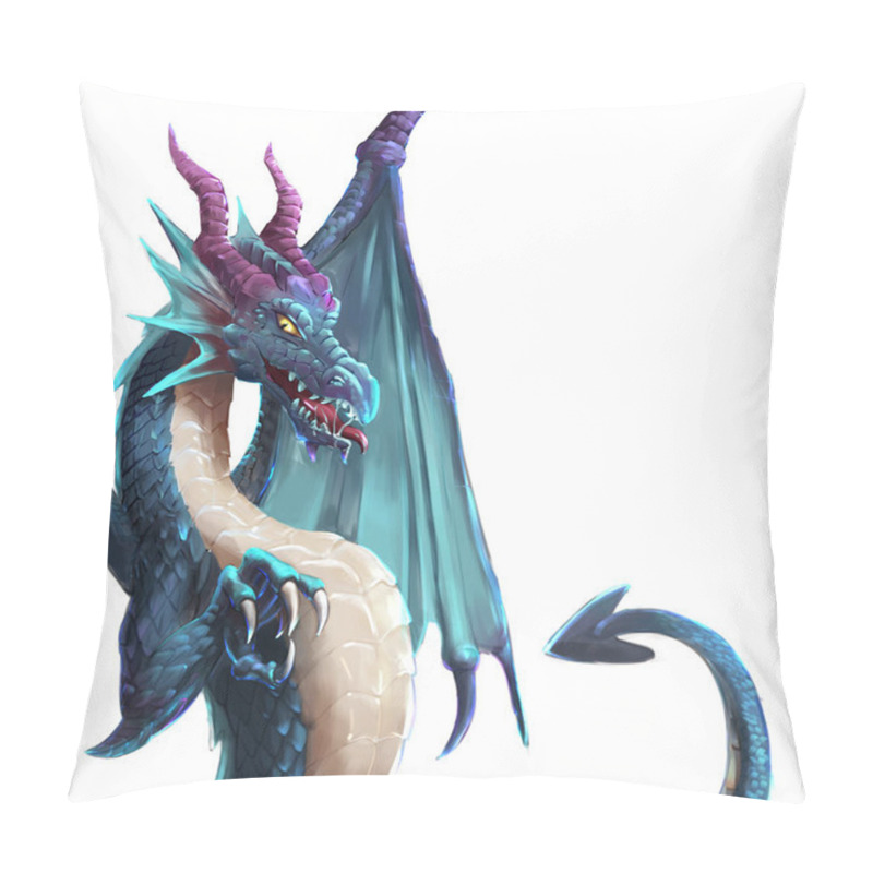 Personality  Dragon, The Mystery Mythical Creatures From Middle Ages And Medieval. Concept Art. Realistic Illustration. Video Game Digital CG Artwork. Character Design Pillow Covers