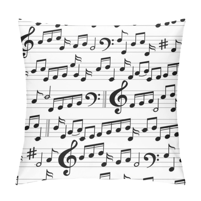 Personality  Pattern With Notes And Clefs Pillow Covers