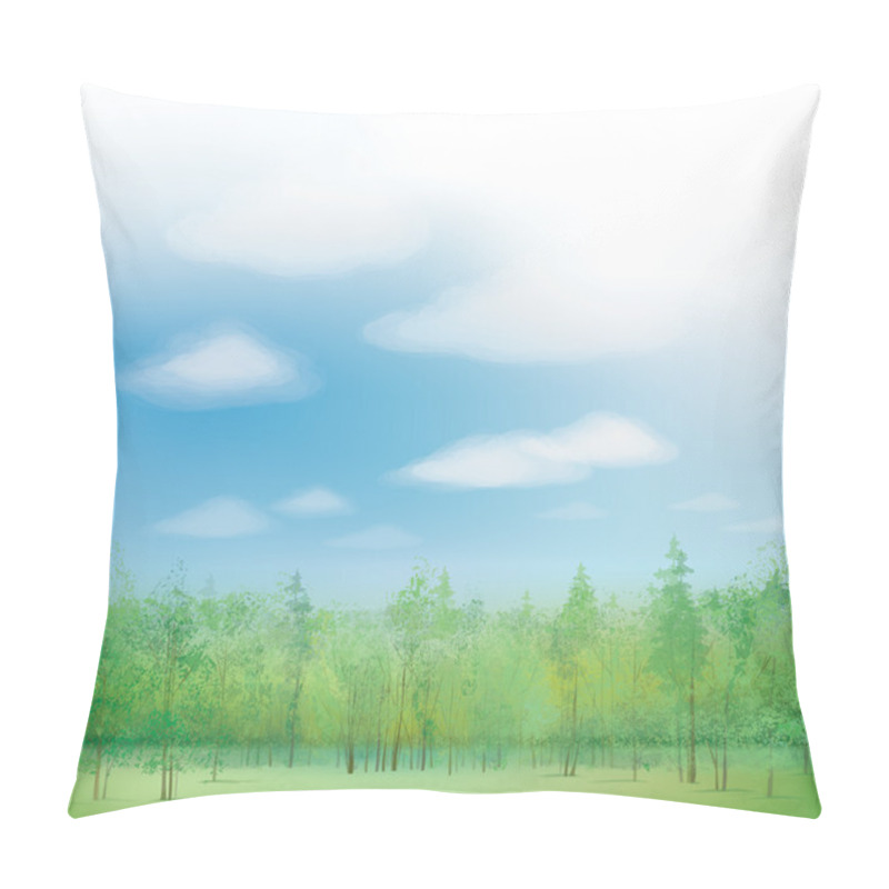 Personality  Vector Nature Landscape. Pillow Covers