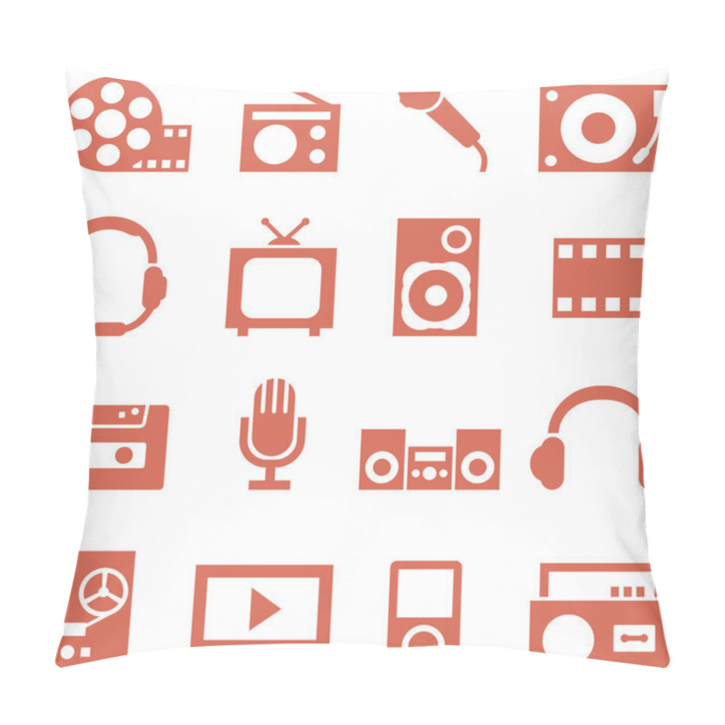 Personality  Icon Set Of Gadgets And Devices In A Retro Style. Pillow Covers