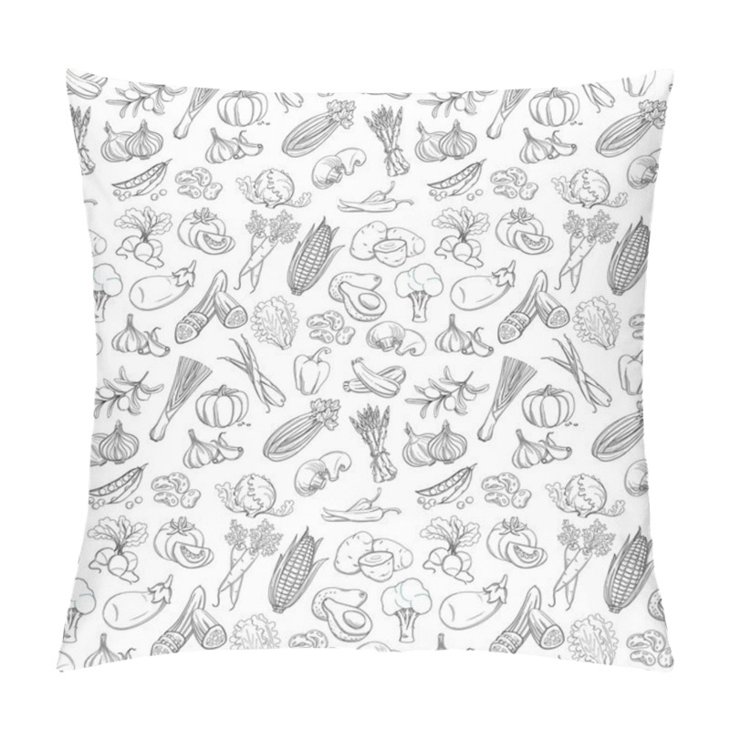 Personality  Outline Hand Drawn Vegetable Pattern (flat Style, Thin  Line) Pillow Covers