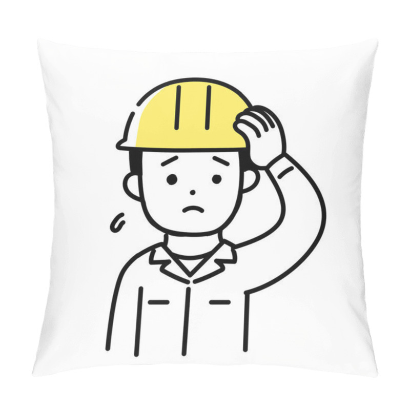 Personality  Illustration Series Of Cute Person_Mal Worker _ In Trouble Pillow Covers