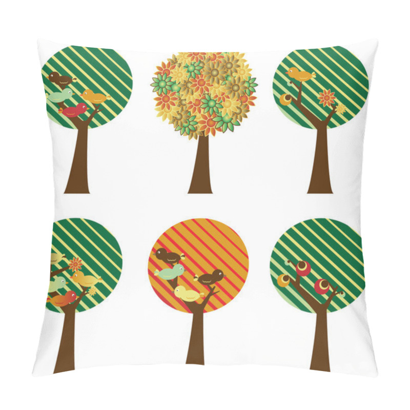 Personality  Set Of Retro Trees Pillow Covers