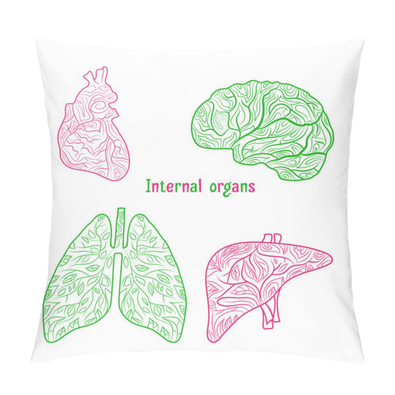 Personality  Hand Drawn Internal Organs. Pillow Covers