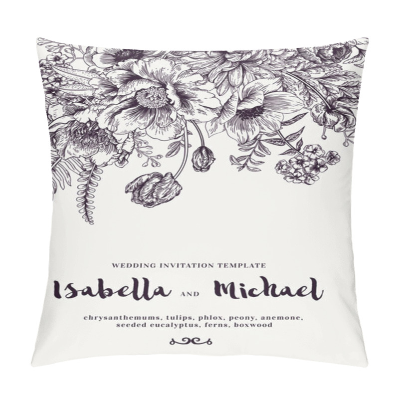 Personality  Wedding Invitation With Summer Flowers Pillow Covers