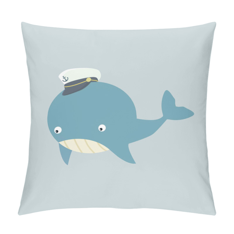 Personality  Cute  Whale With Hat Pillow Covers