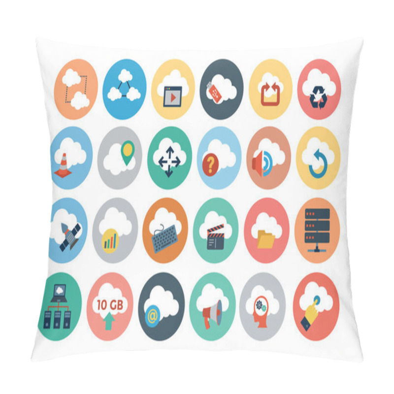 Personality  Cloud Computing Flat Vector Icons 3 Pillow Covers