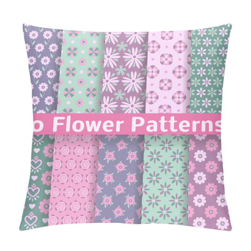 Personality  Romantic Flower Different Vector Seamless Patterns (tiling) Pillow Covers