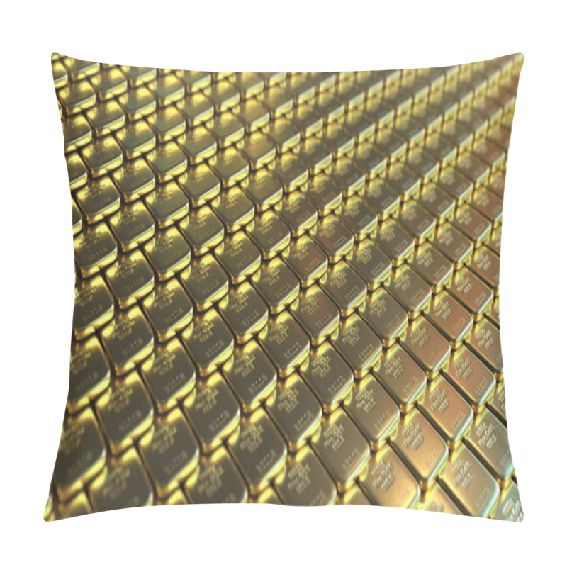 Personality  Fine Gold Bars. 3D Rendering Pillow Covers