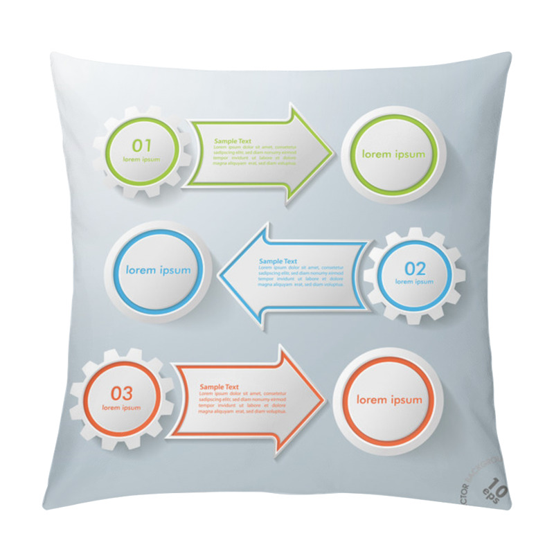 Personality  3 Options With Gears And Circles Pillow Covers