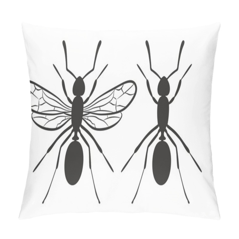 Personality  Silhouettes Of Ants. Pillow Covers