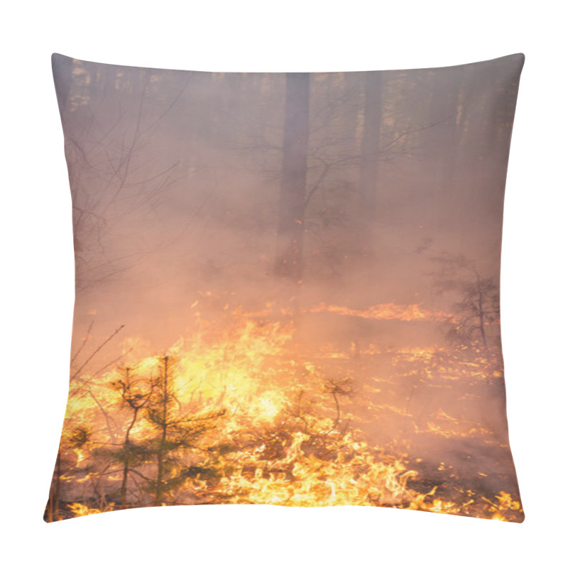 Personality  Forest Fire In Pine Stand Pillow Covers