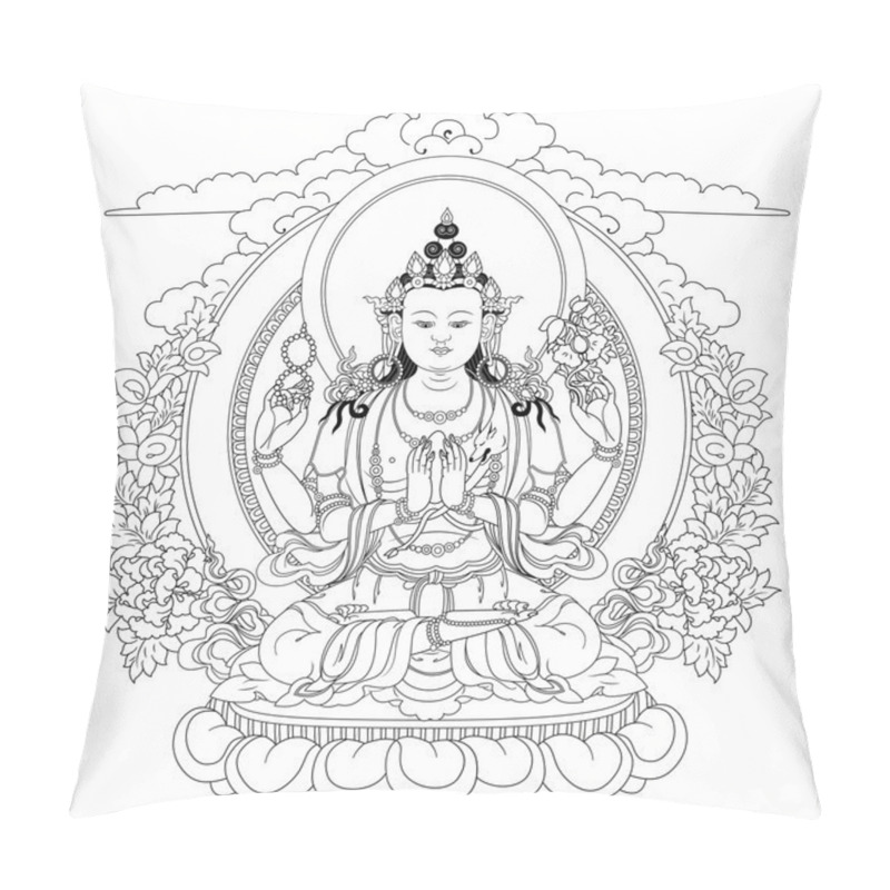 Personality  Bodhisattva Avalokiteshvara. Buddha. Pillow Covers