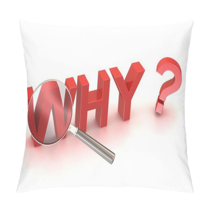 Personality  Stock Photo: Why Reason Cause Source Search Button Pillow Covers