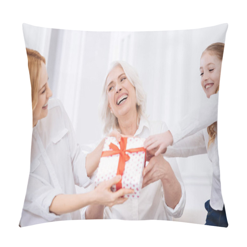 Personality  Joyful Family Having Fun At Home Pillow Covers