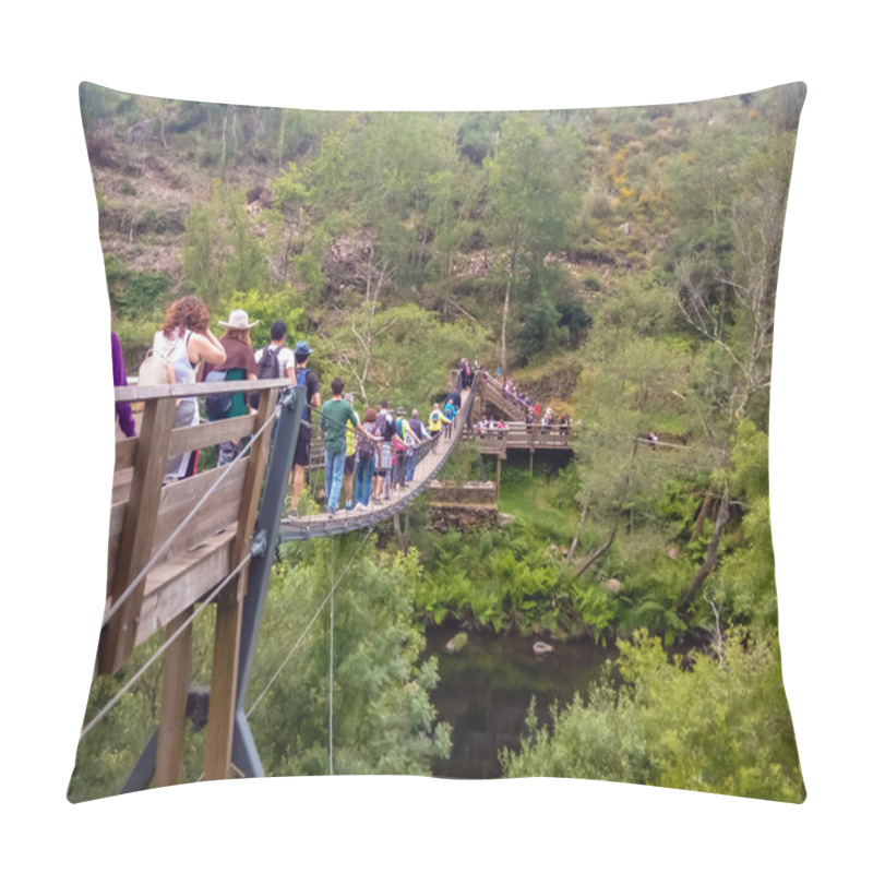 Personality  Suspended Bridge In The Paiva Wooden Walkways, In Arouca, Portugal Pillow Covers