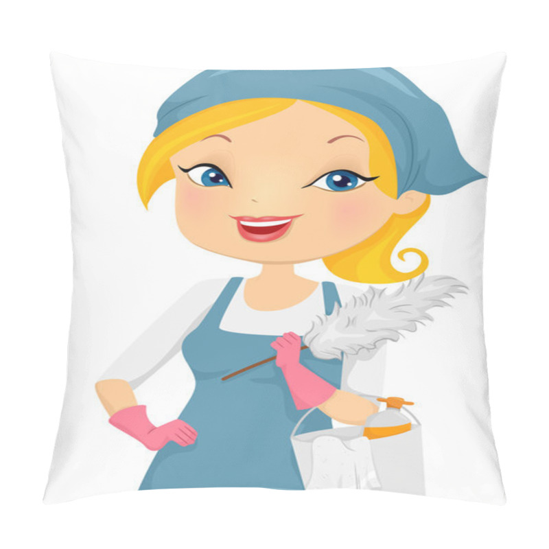 Personality  Girl Providing Housecleaning Service Pillow Covers