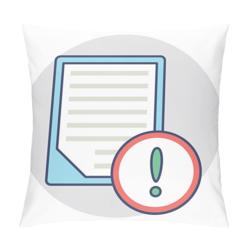 Personality   Exclamation Document Vector Icon Pillow Covers