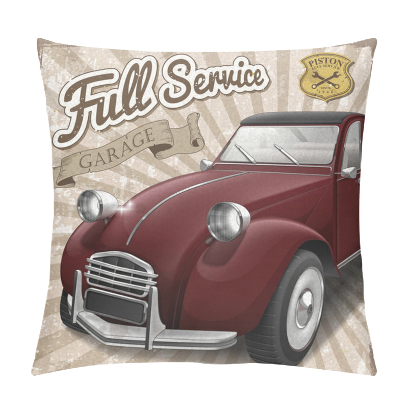 Personality  Attractive Retro Car Design Poster Pillow Covers