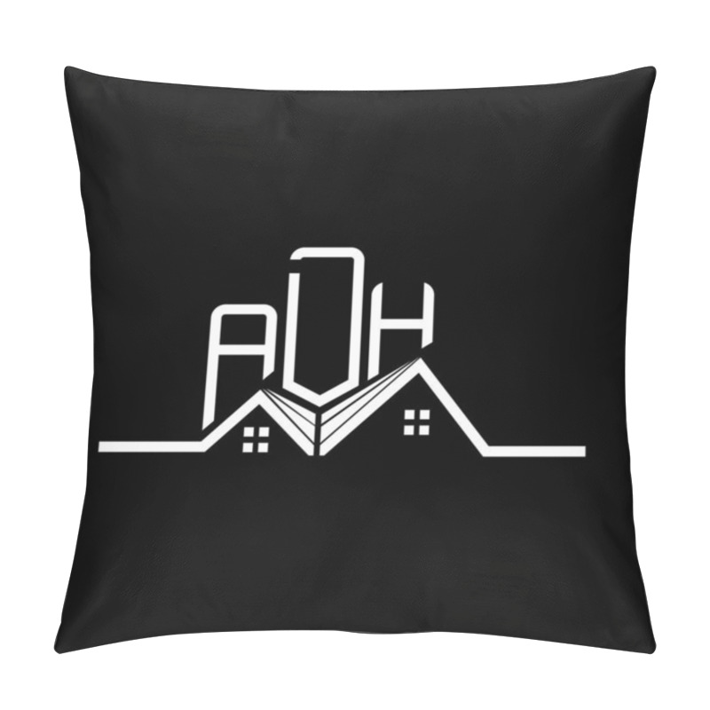 Personality  ADH Real State Logo Design, ADH Simple And Modern Logo. ADH Luxurious Alphabet Design   Pillow Covers