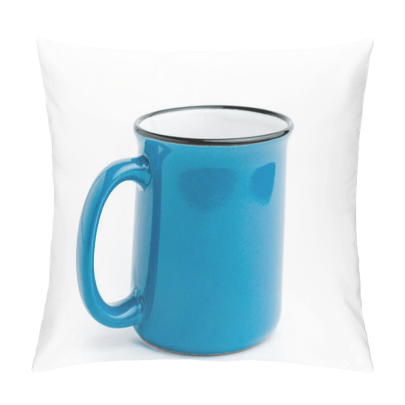 Personality  Blue Iron Coffee Mug Isolated On White Background. Pillow Covers