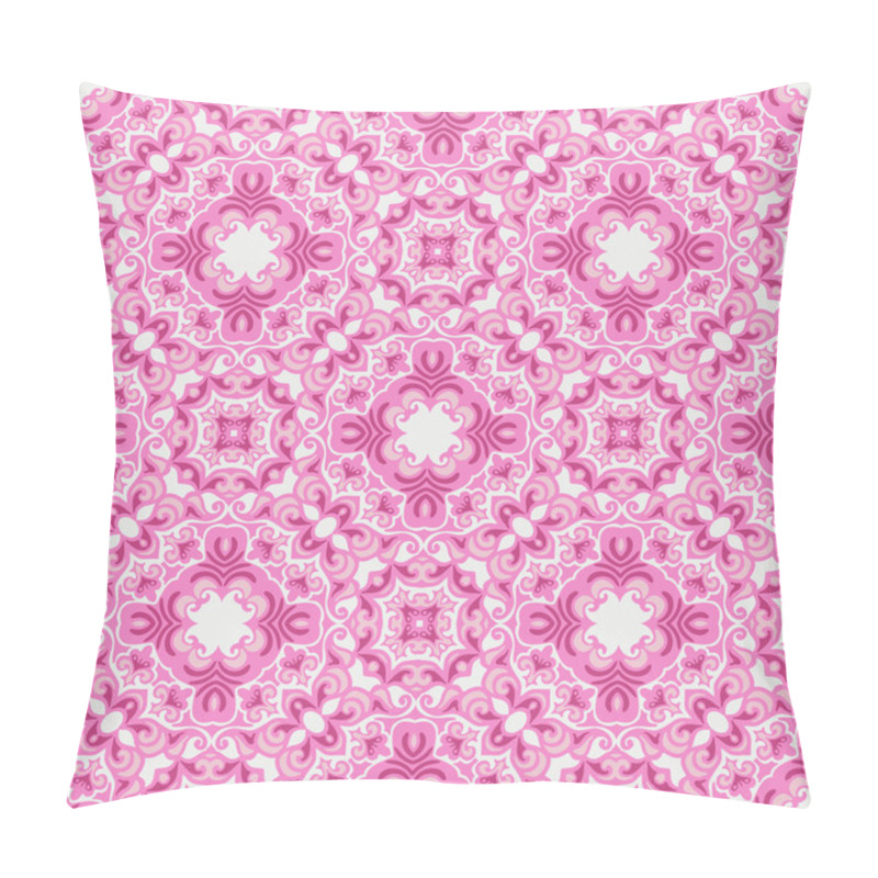 Personality  Pink Seamless Abstract Mosaic Tiles Vector Pattern Pillow Covers