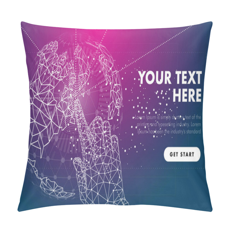 Personality  Touch The Future. Innovations Systems And Intellectual Technologies In Big Data. Abstract Illustration In Programming Structure.  Pillow Covers