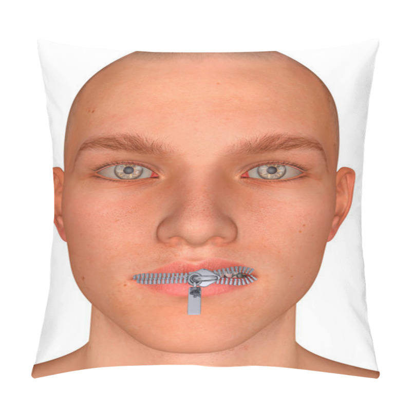 Personality  Zipped Mouth - 3D Pillow Covers