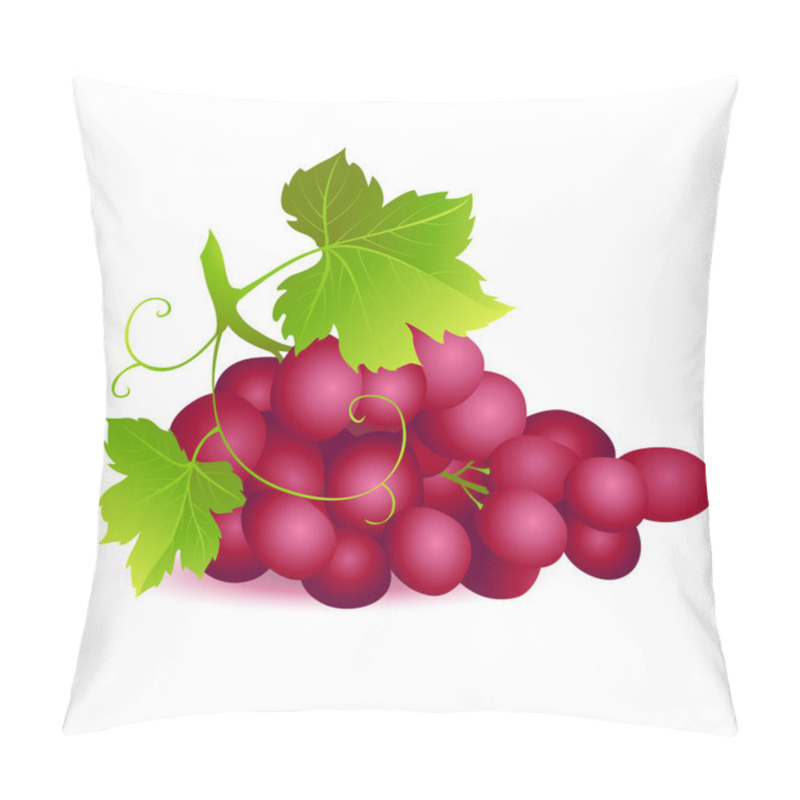 Personality  Icon Of Ripe Summer Grape With Two Green Leaves Pillow Covers