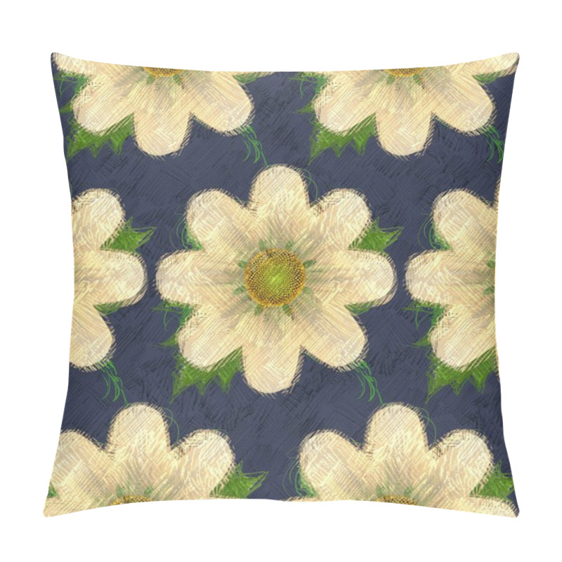 Personality  Floral Drawing In Messy Style, Grungy Background. Pillow Covers